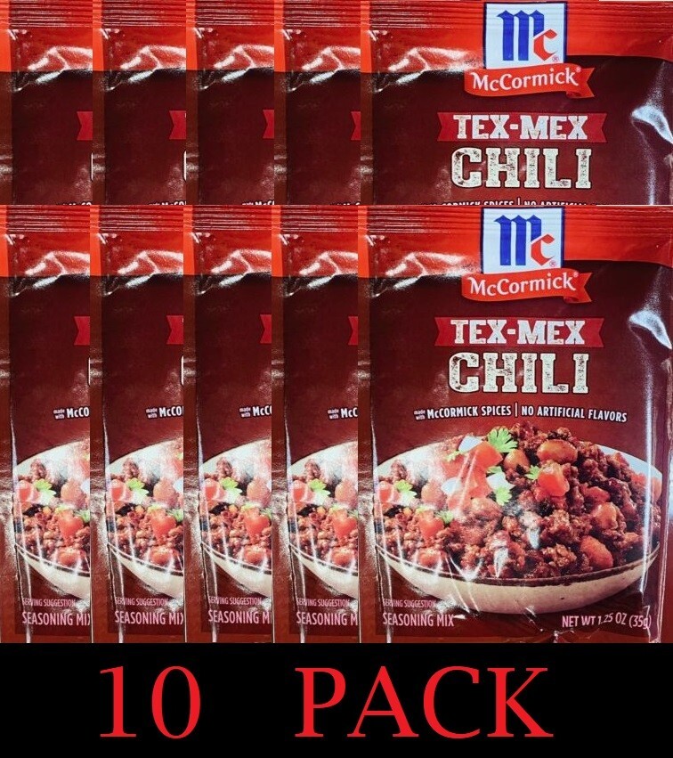 10x McCormick TEX-MEX CHILI Seasoning Mix Savory Herbs & Spices 1.25oz – 10 PACK