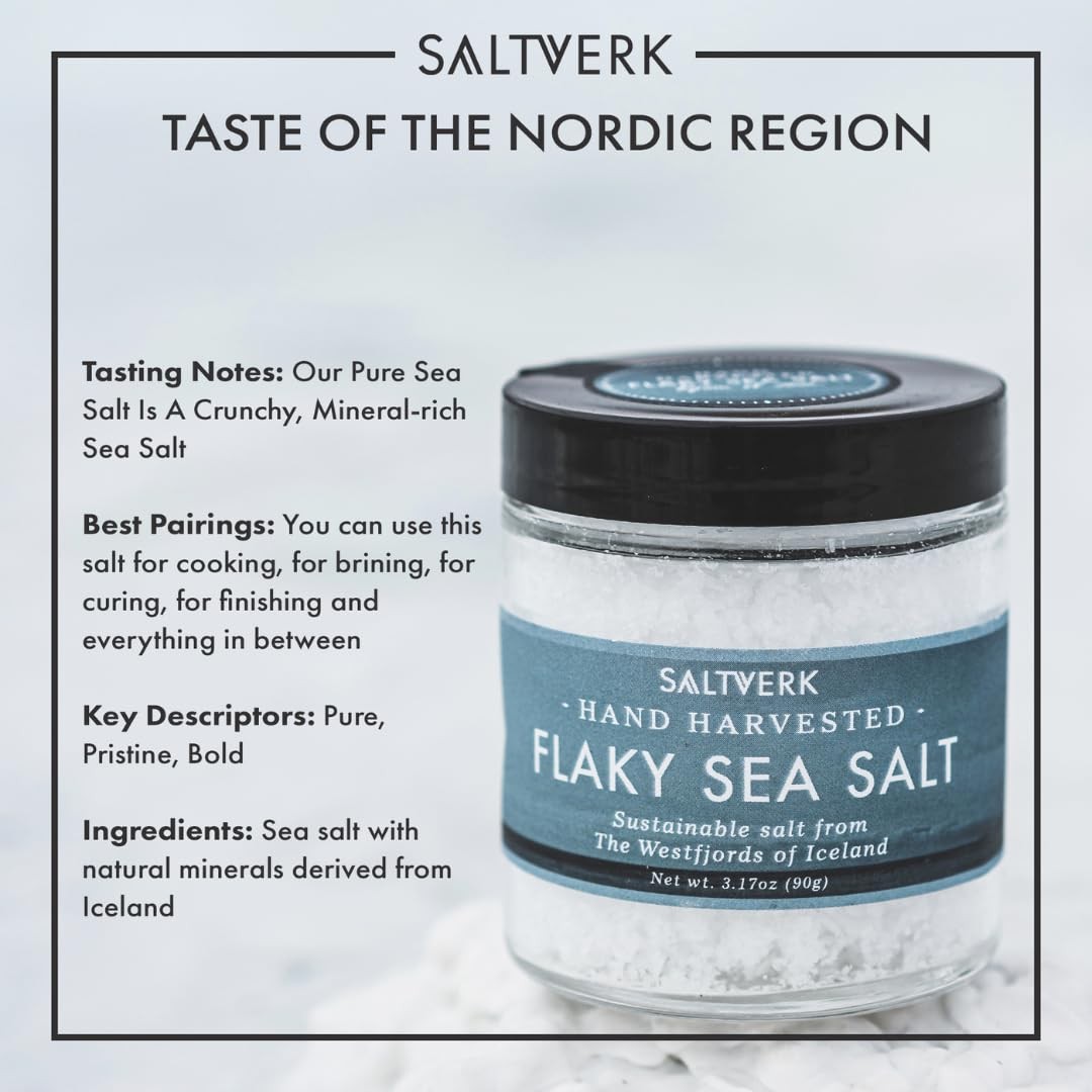 Saltverk Sea Salt – Gourmet, Icelandic, Hand Harvested 3.17 Ounce (Pack of 1)