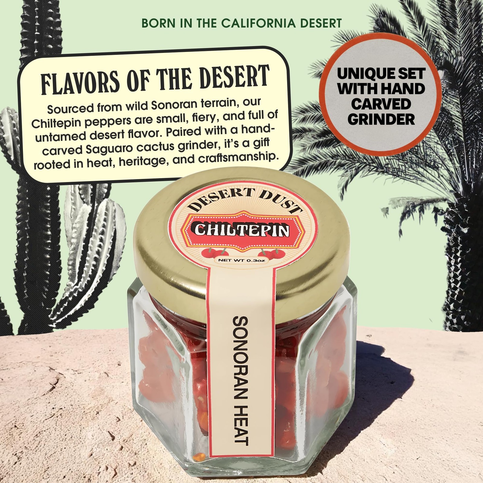Desert Dust – Wild, Sun-Dried Chiltepin Peppers | 0.3 Ounce (Pack of 1)