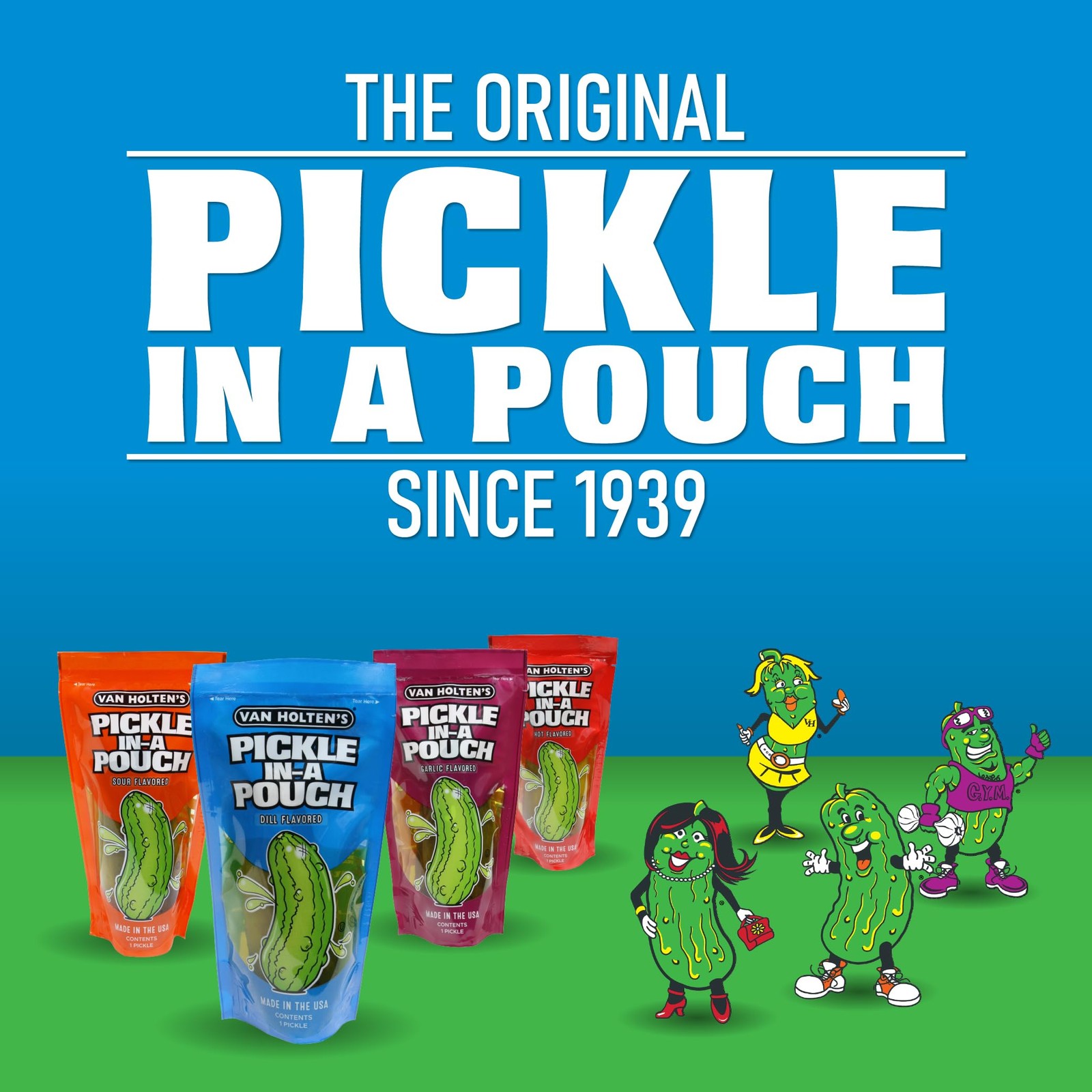 Van Holten’s Variety Pickle-In-A-Pouch Sampler, Assorted Dill Snack, 6 Pack