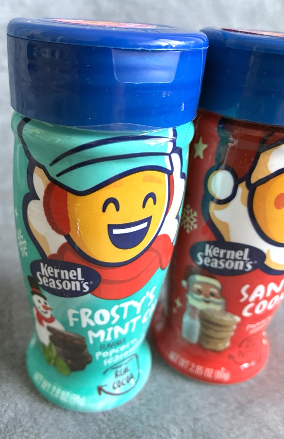 Kernel Season’s Frosty’s Mint Chip & Santa’s Cookies Popcorn Seasoning Lot Of 2