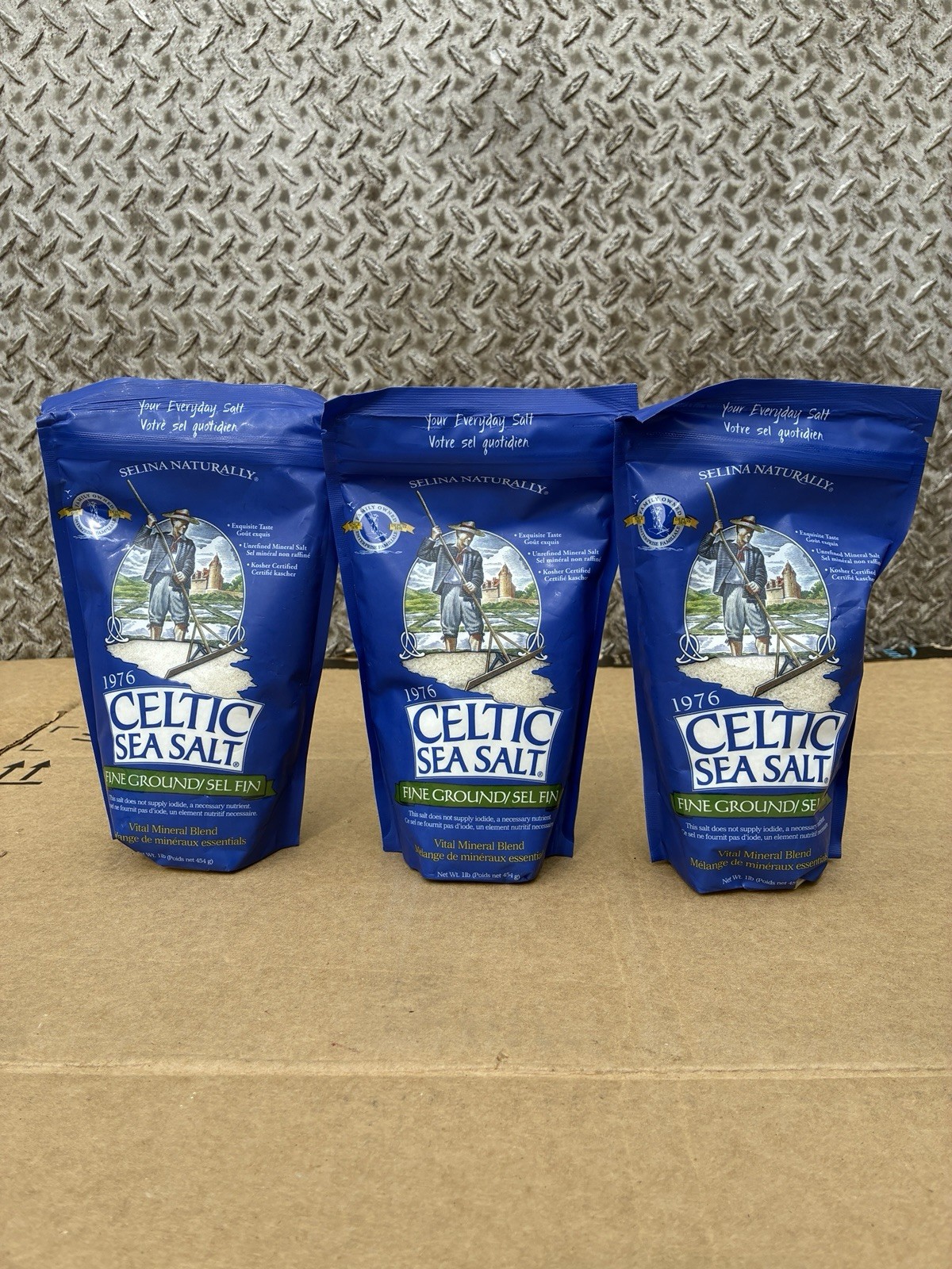 Celtic Sea Salt Fine Ground 1 lb x3 Natural Unrefined Mineral