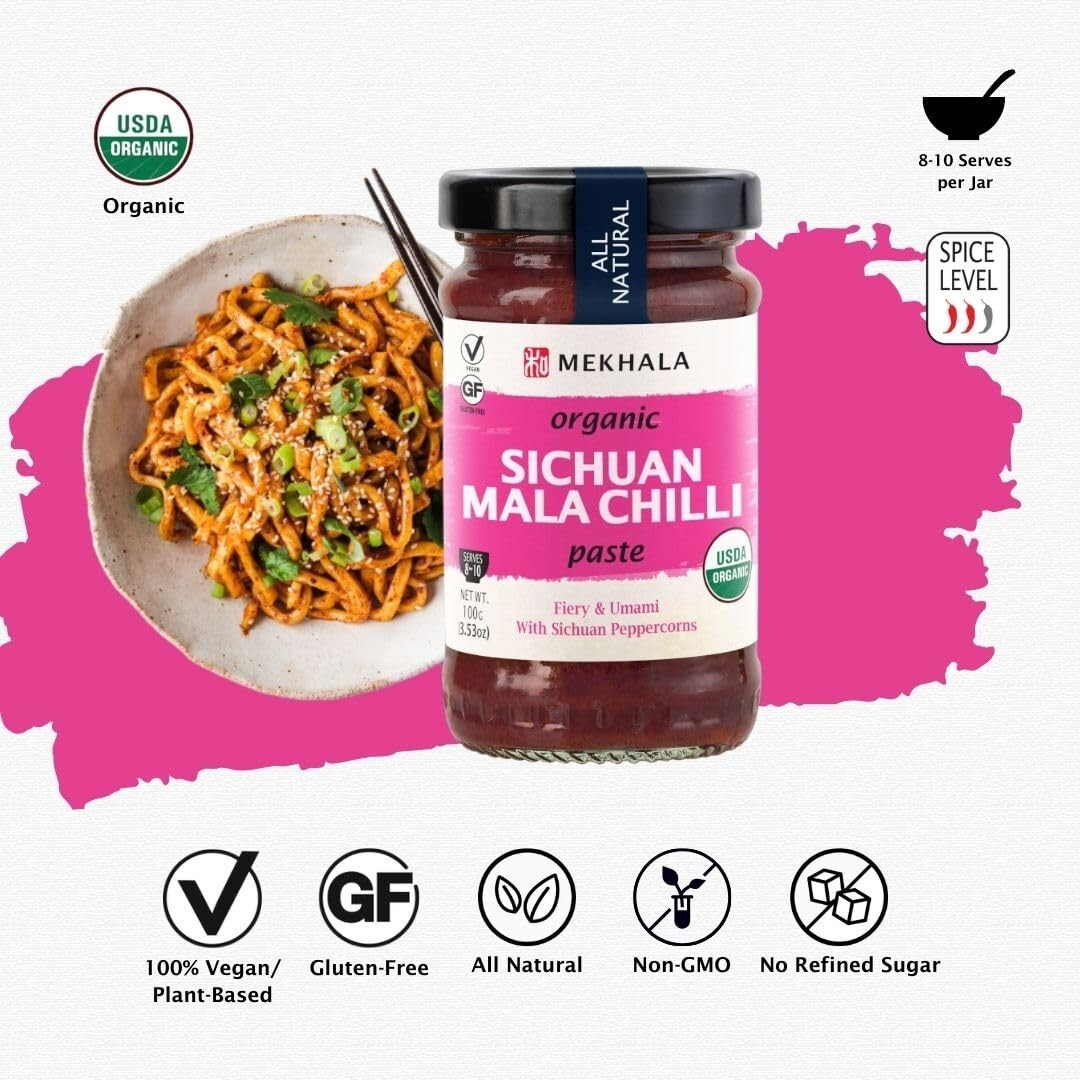 Mekhala Organic Sichuan Mala Chili Cooking Paste. Versatile Condiment, Marinade