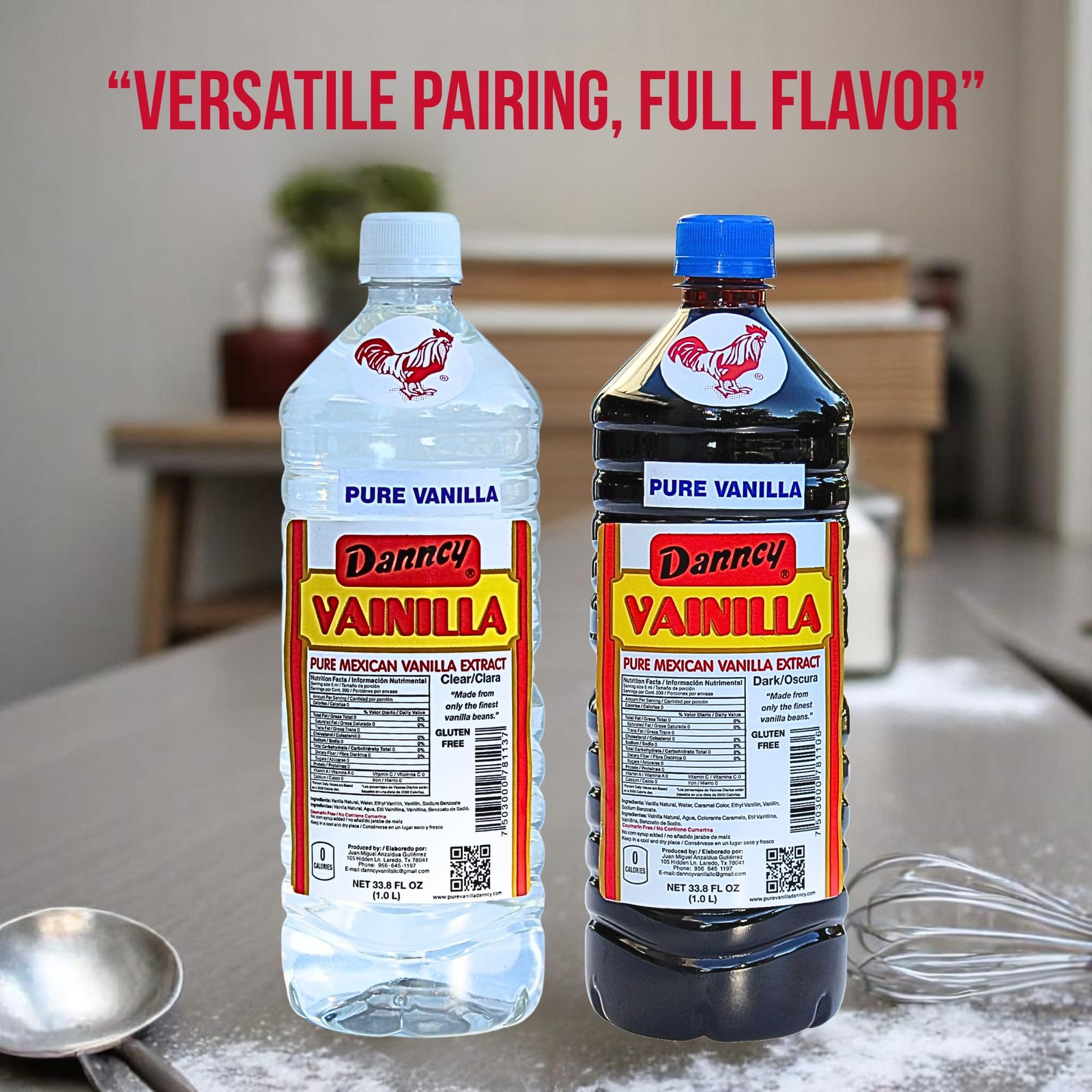 Danncy Vanilla Dark & Clear 33 oz 2 Pack – 33.8 Fl Oz (Pack of 2),