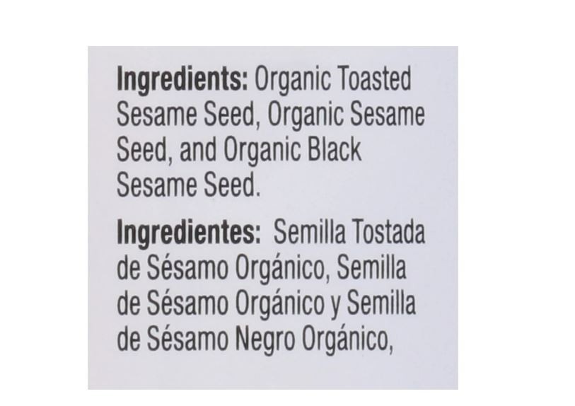 2 Badia® Organic Tricolor Sesame Seeds/Black/White/Toasted/Ajonjoli/Organico