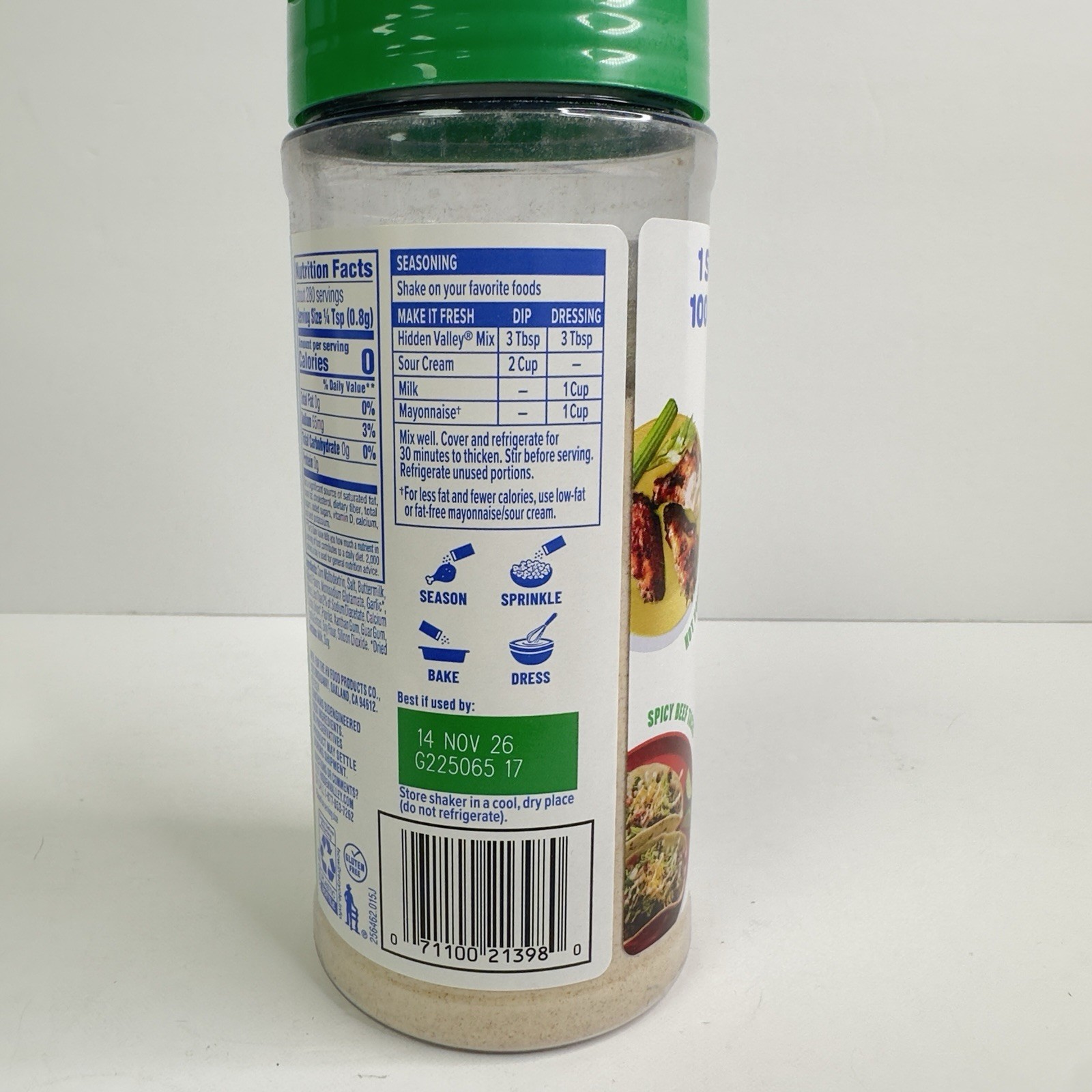 Hidden Valley SPICY RANCH Seasoning Salad Dressing Dip Mix 8oz FREE SHIP 11/26