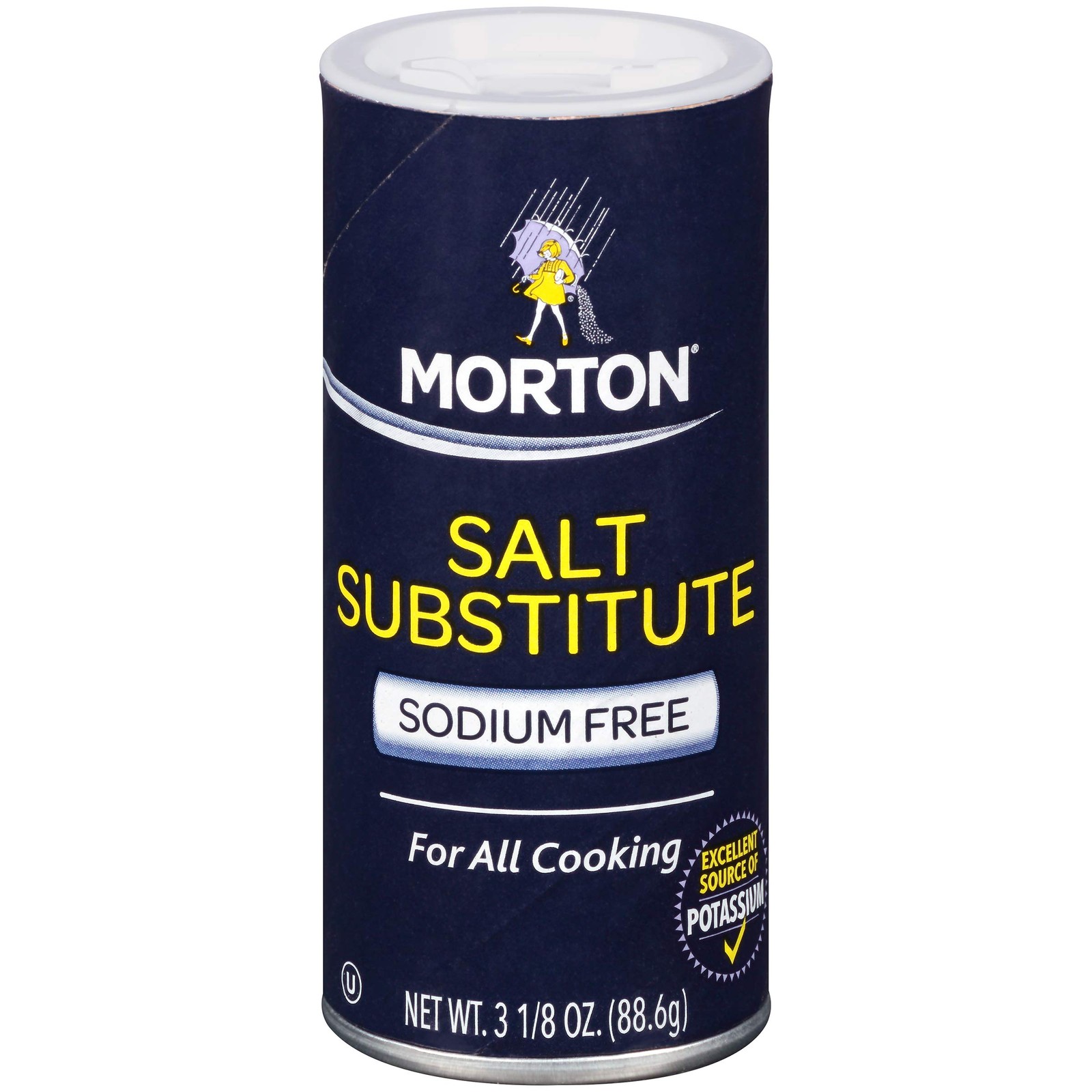 Morton Salt Substitute, No Sodium 3.13 Ounce (Pack of 6), Blue