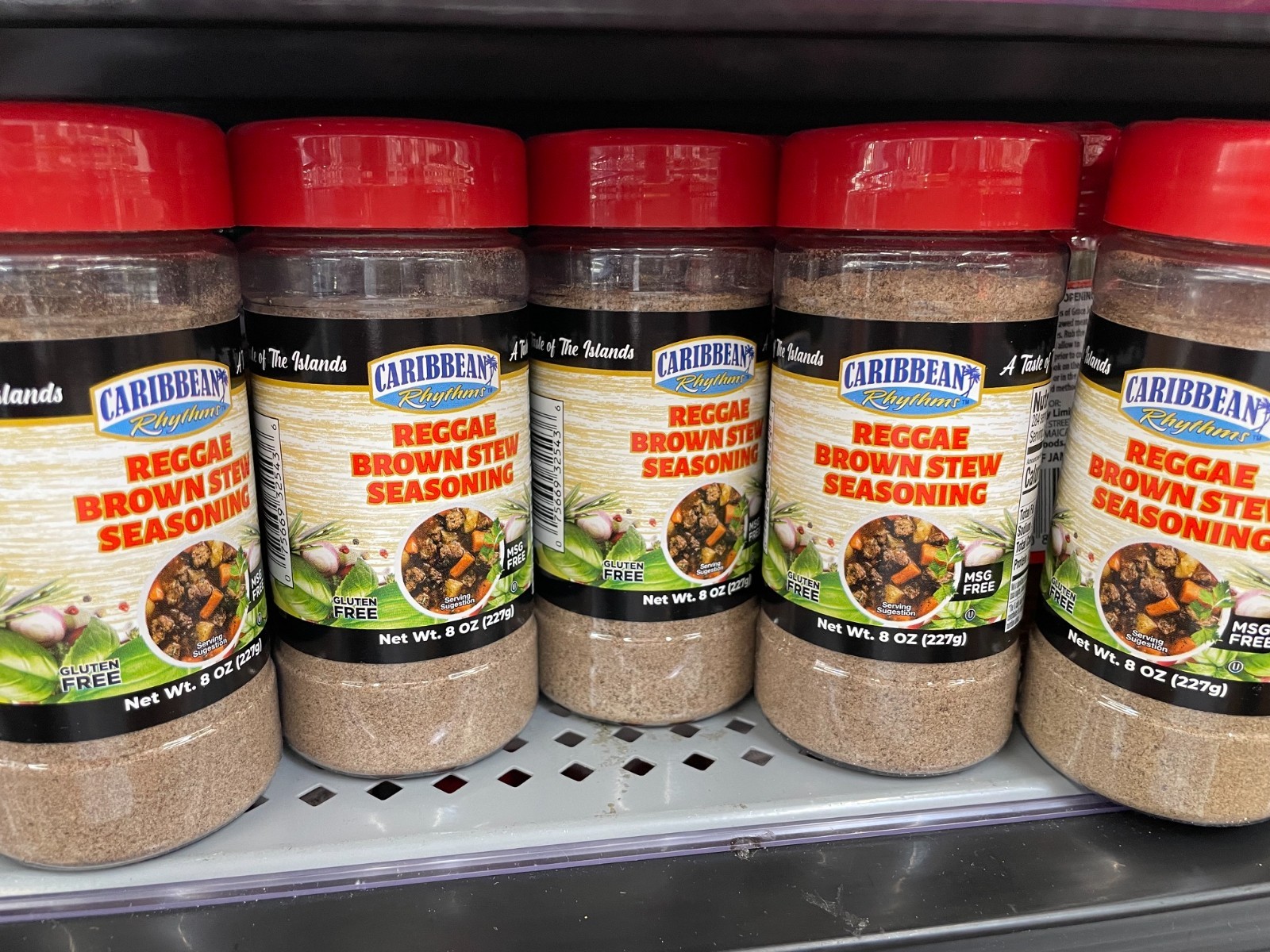 5 Pack Caribbean Rhythms Reggae Brown Stew Seasoning 8 oz Jamaican Spice Blend