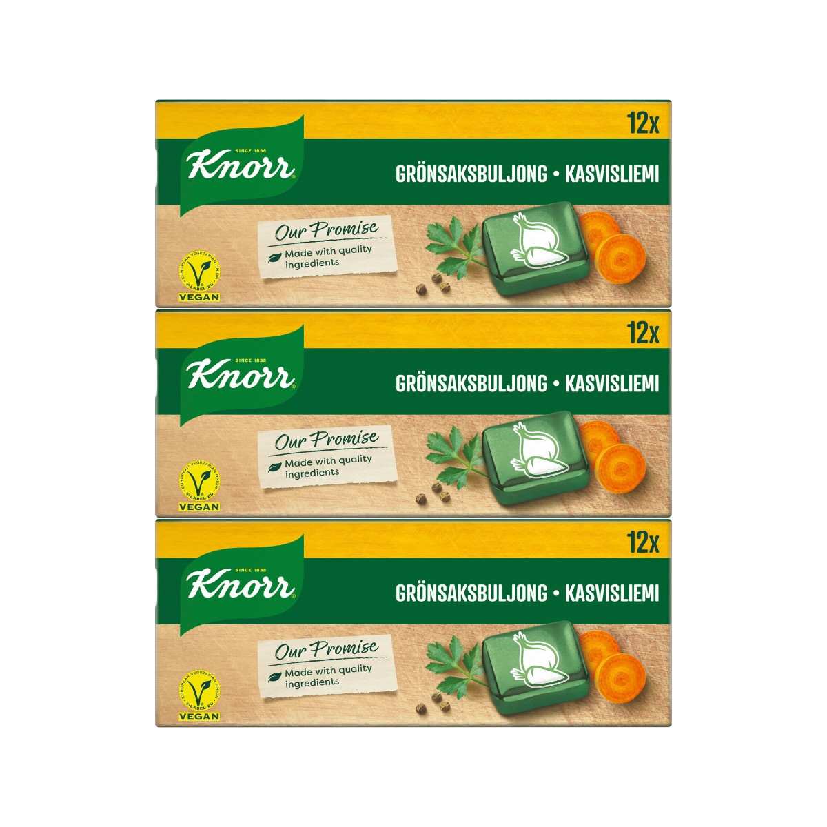 3x Knorr Vegetable Stock Cubes 12x10g (36 Cubes) Grönsaksbuljong