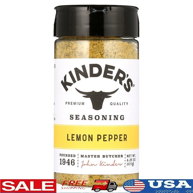 Cracked Pepper Lemon Seasoning Blend Non-GMO Mild Flavor 6.25oz Grilling Cooking