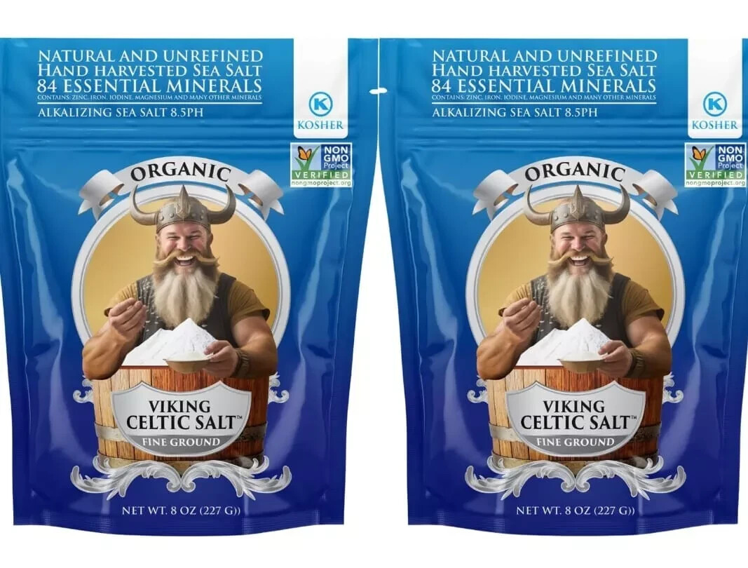 2PK Viking French Gray Celtic Salt Gourmet Organic Salt Spice 80+min Superfood