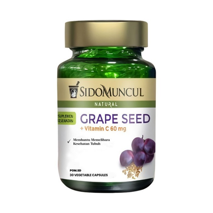 Natural Grape Seed + Vitamin C 60mg 30 Capsules antioxidant wellness blend