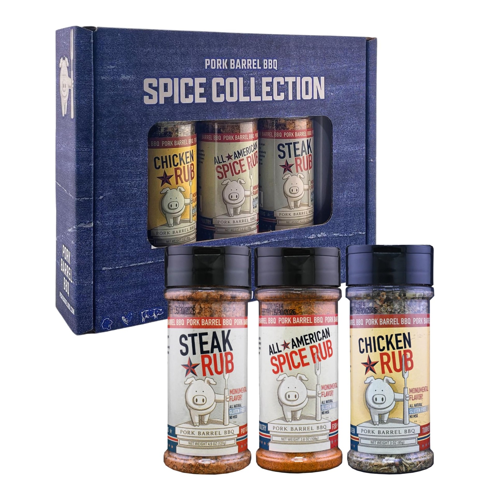 Spice Collection Gift Pack | Gifts for Men| 3.8 oz All American Spice, 4.5 oz…