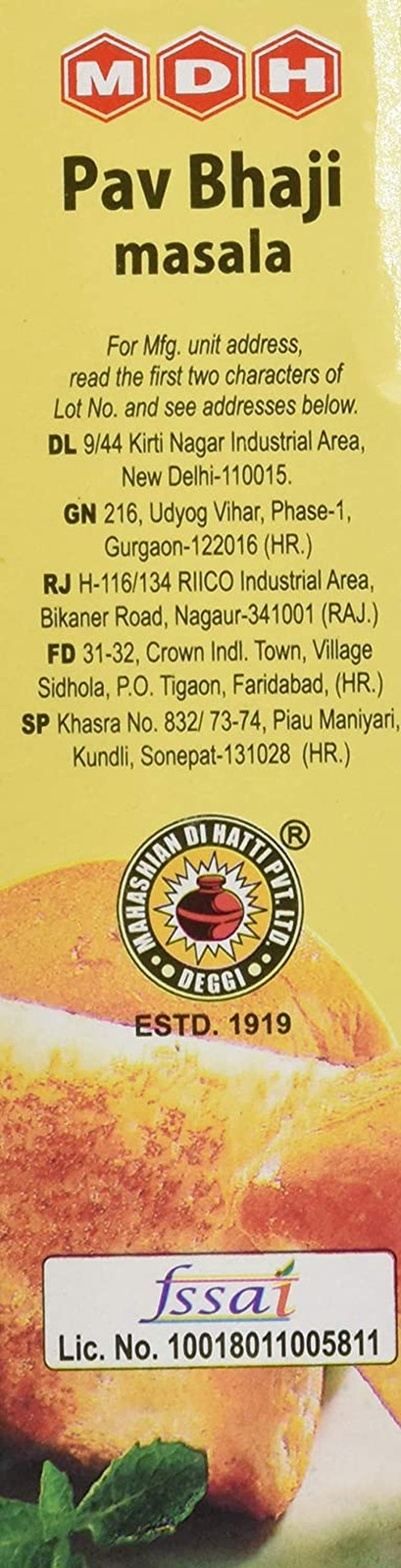 MDH Pav Bhaji Masala 100 GRAM Fresh stock Best Quality Fast shipping 10 packs