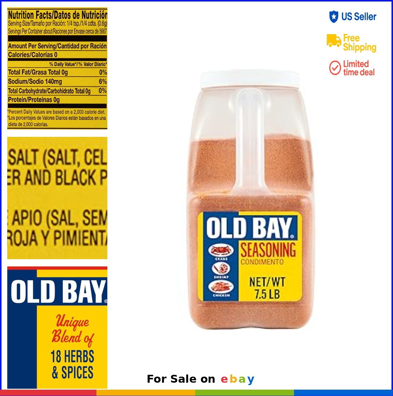 Seafood Seasoning 7.5 lb Container For Crabs Shrimp Chicken Fries