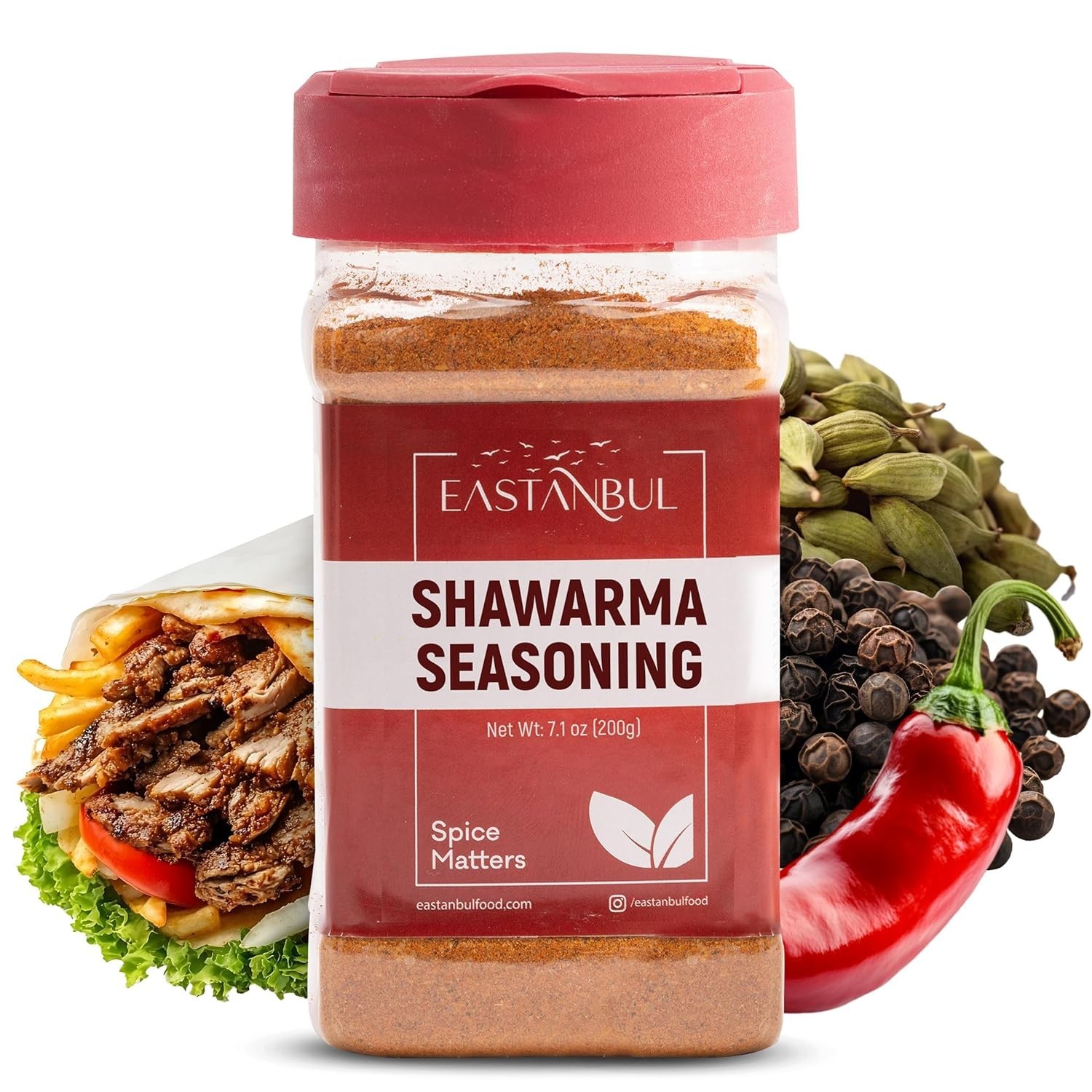 Shawarma Seasoning, 7.1oz, Shawarma Spice Blend, All-in-One Baharat Sp