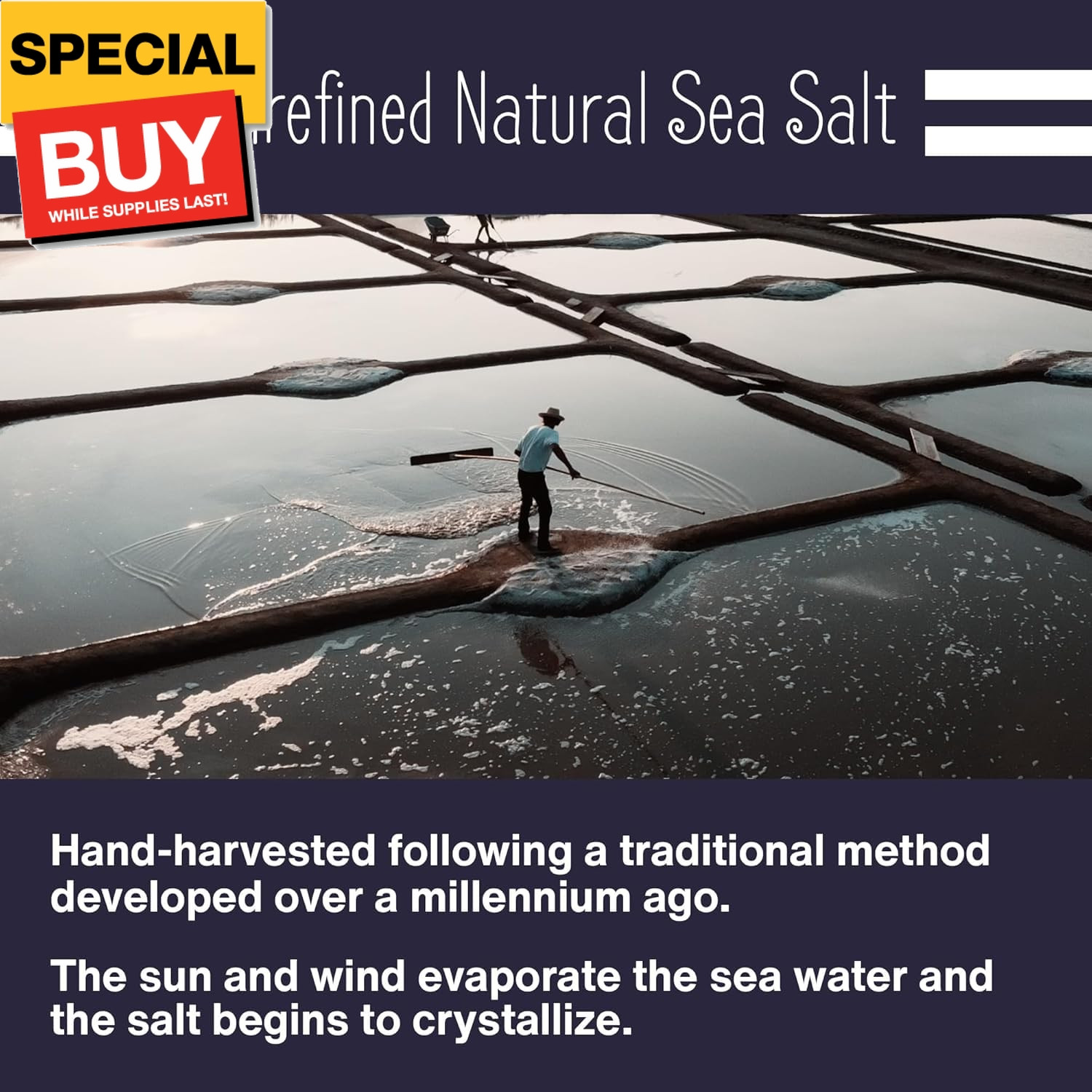 Le Marinier French Sea Salt Flower of Salt – Fleur de Sel Salt 0.6lb – 8.81oz. M
