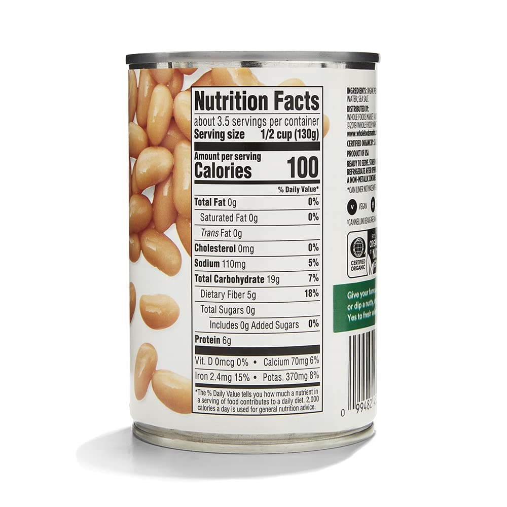 365 by Whole Foods Market, Organic Cannellini Beans, Non-GMO, 15.5 Ounce