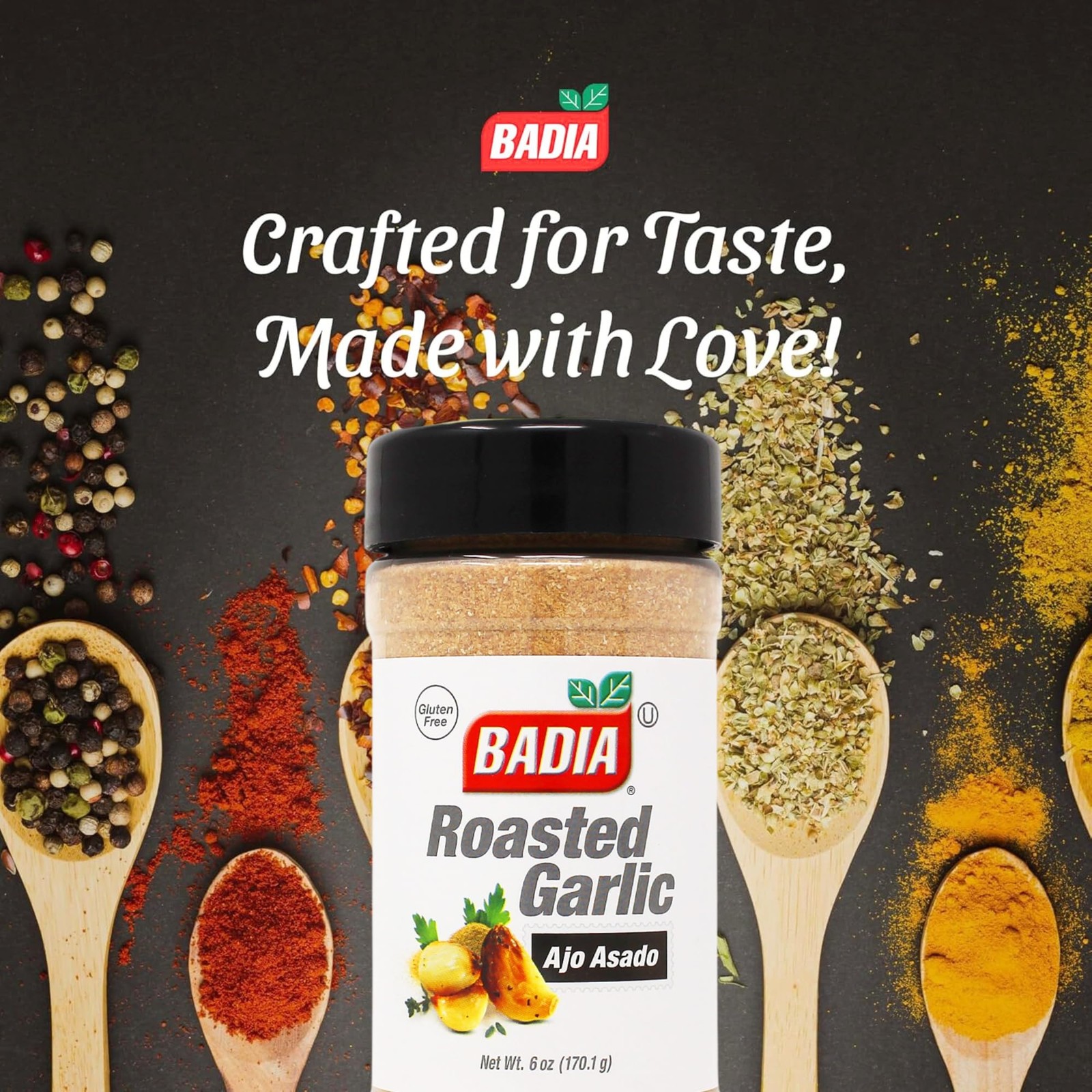 Badia Roasted Garlic Powder Seasoning, 6 oz – Smoky, 6 Ounce (Pack of 1)