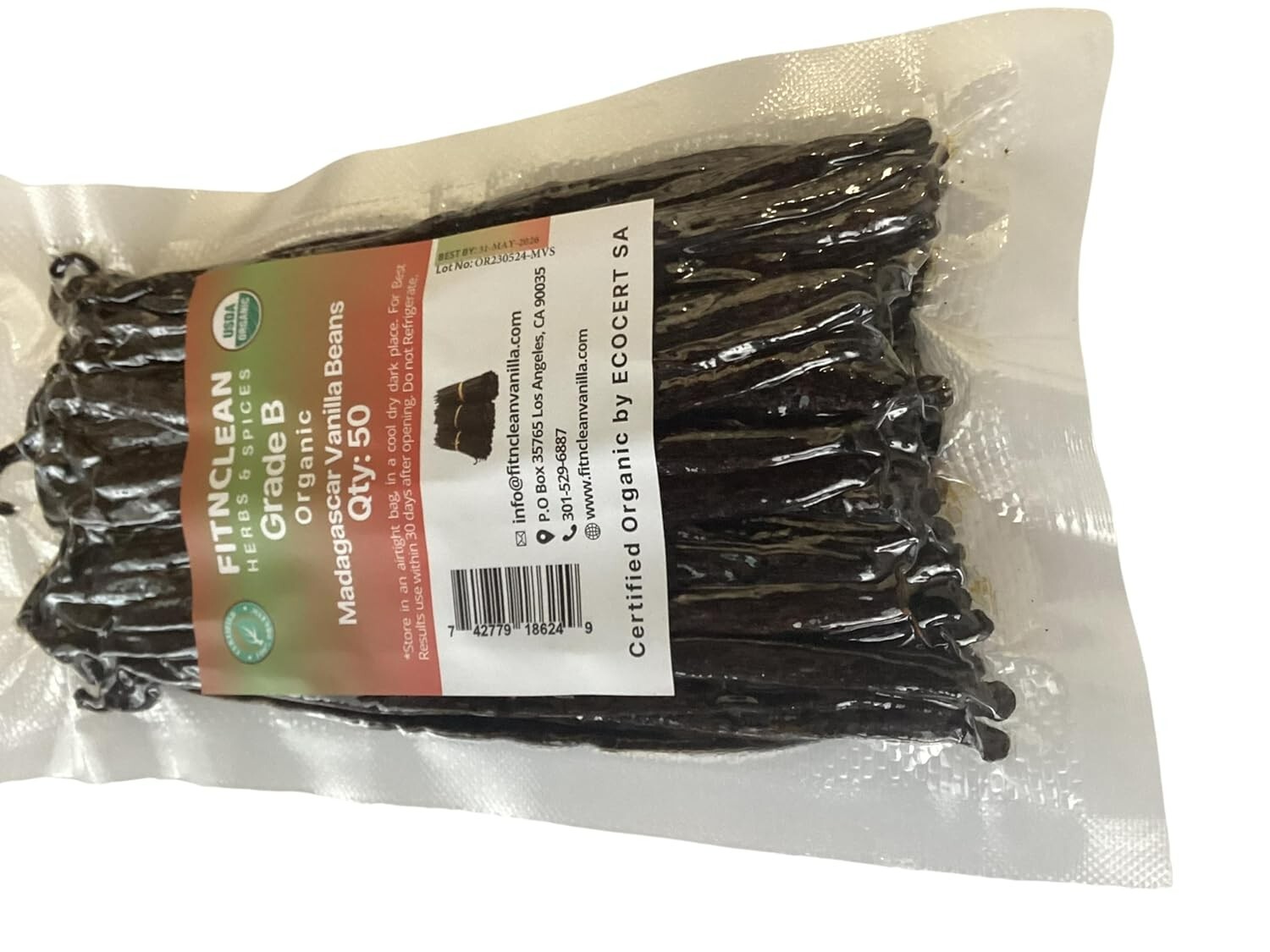 Organic Madagascar Vanilla Beans – Grade B – 5″-7″ Pods for Extract & Baking