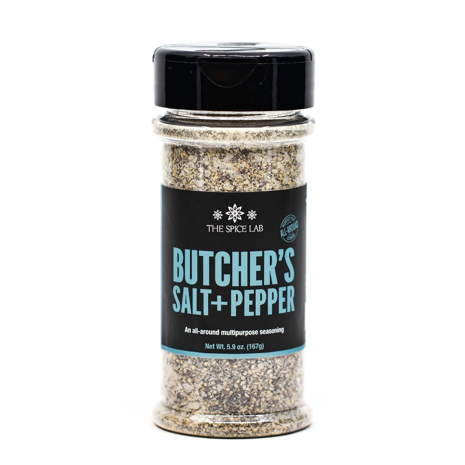 The Spice Lab No. 61 – Premium Butcher’S Salt & Pepper Blend – 5.9 Oz. Shaker Ja