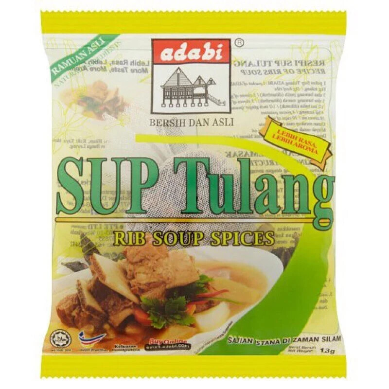 6x Adabi Sup Bunjut RIB Soup Spices Delicious Special Recipe 13g