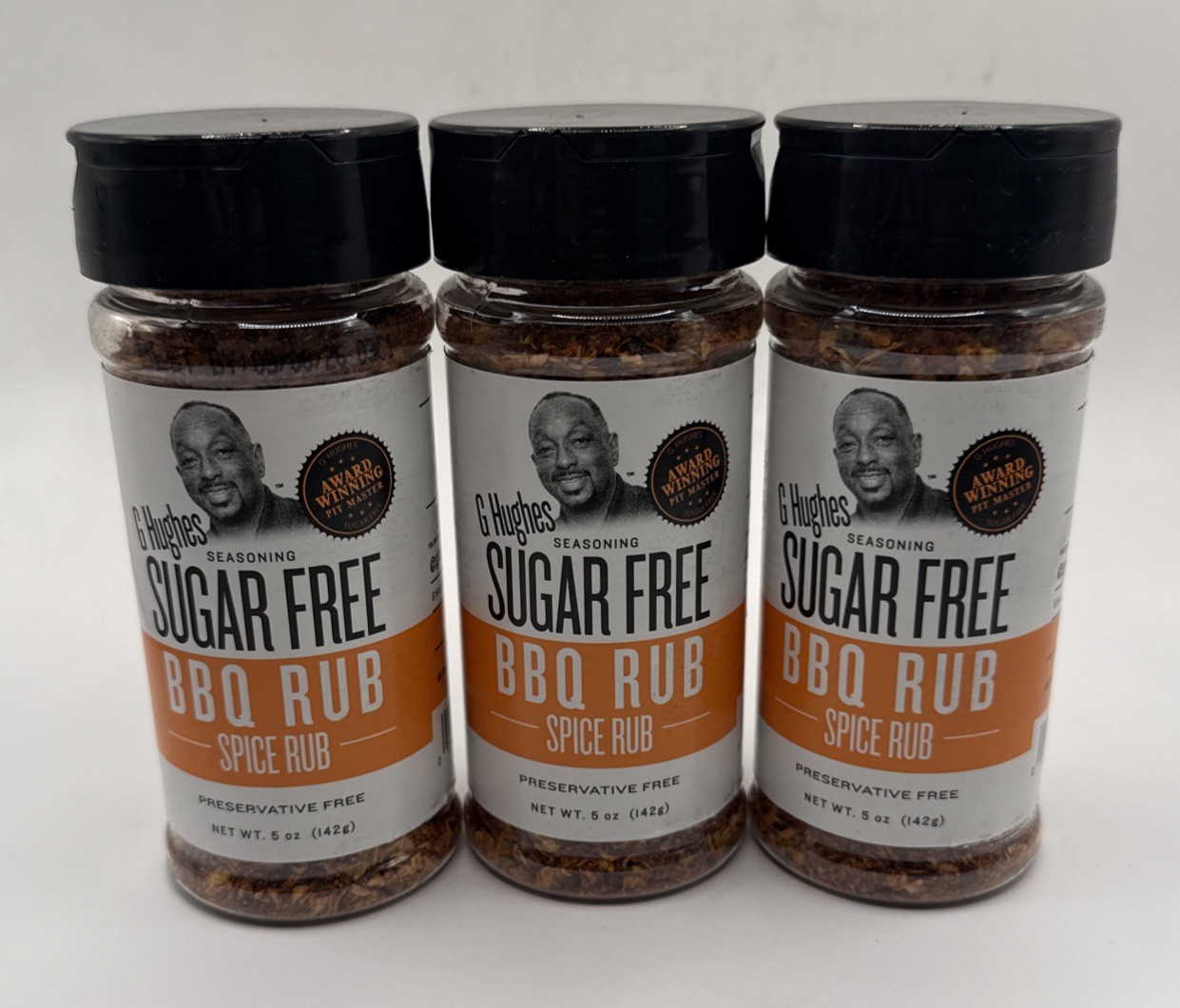 Lot Of 3 G Hughes Seasoning Sugar Free BBQ Spice Rub Seasoning