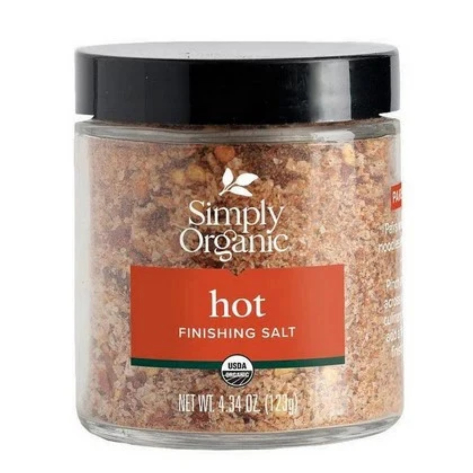 Simply Organic Hot Finishing Salt 4.34 oz for Veggies Fruit & More