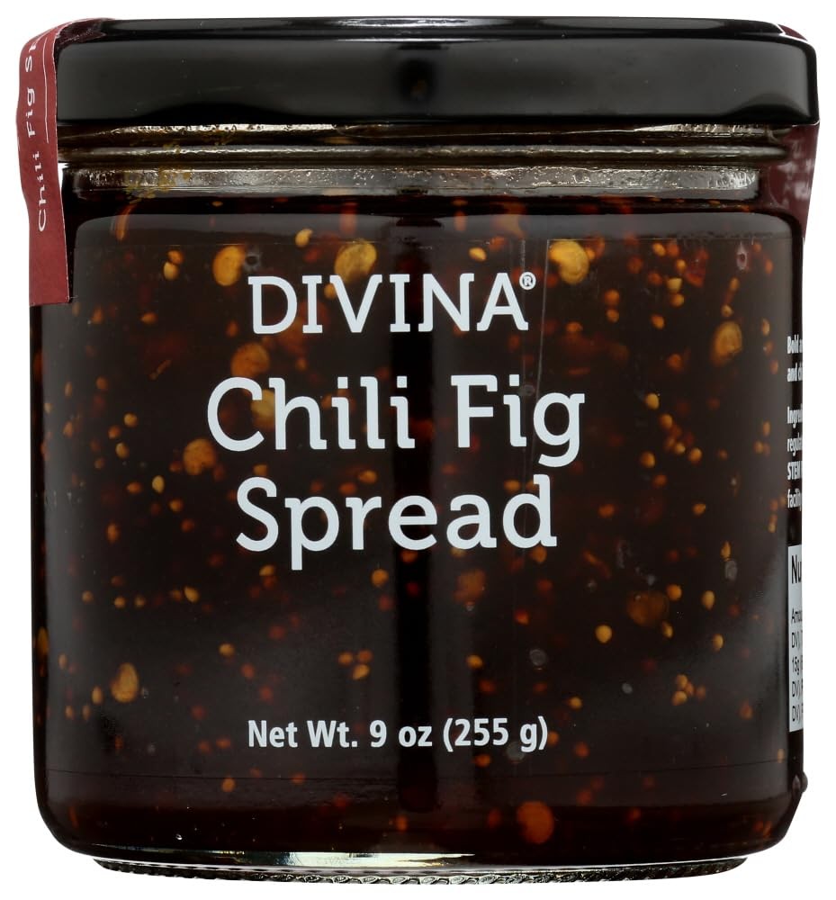 Divina Spread Chili Fig, 9 Oz (Pack of 12) 108 ounces, Olive