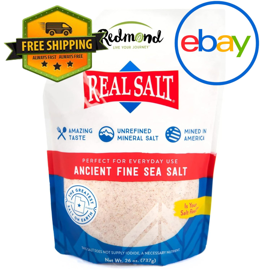 REDMOND Real Sea Salt Natural Unrefined Gluten Free Fine, 26 Ounce Pouch 1 Pack