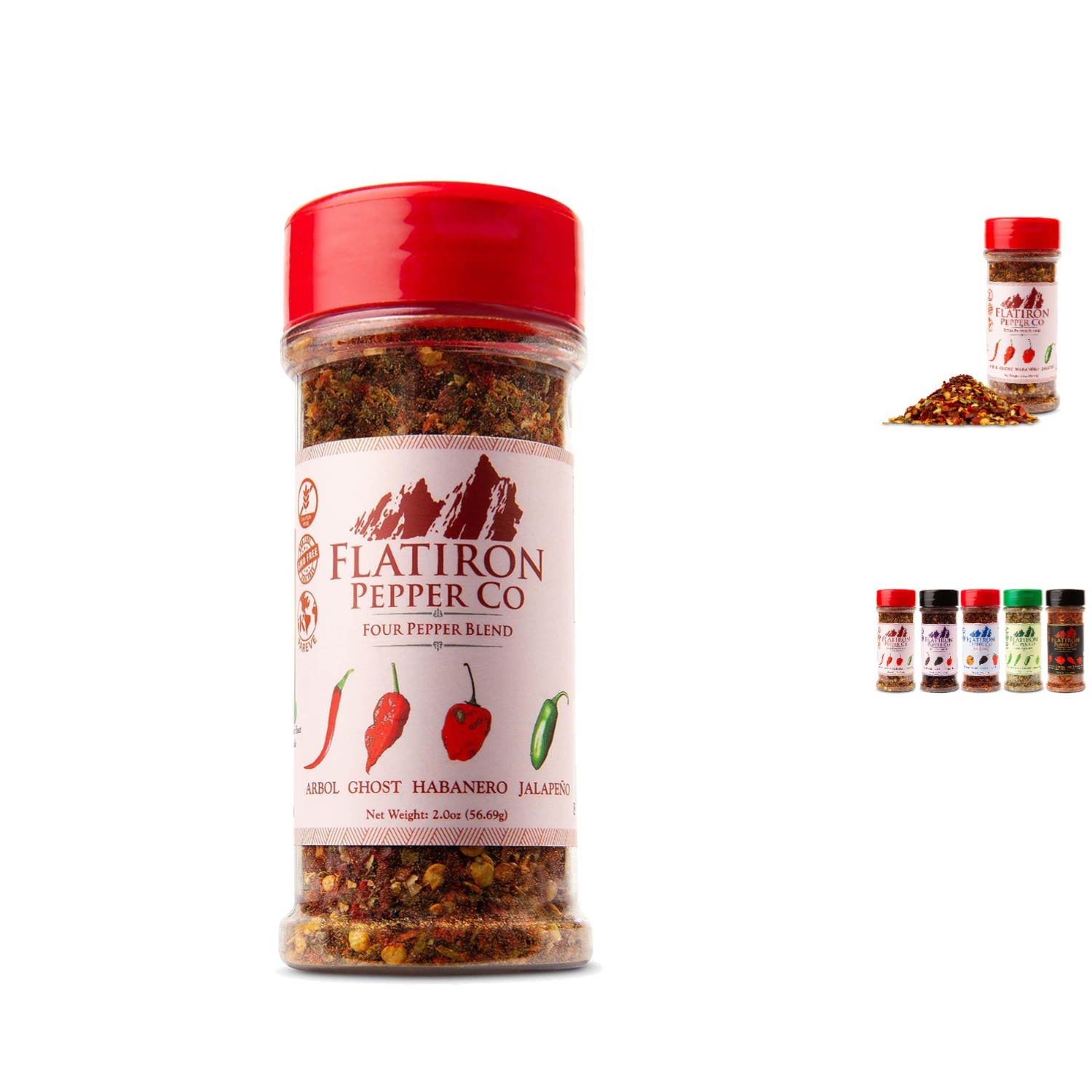 Fiery Four Pepper Blend Flakes – Bold Heat for Every Dish – 1.8 Ounce