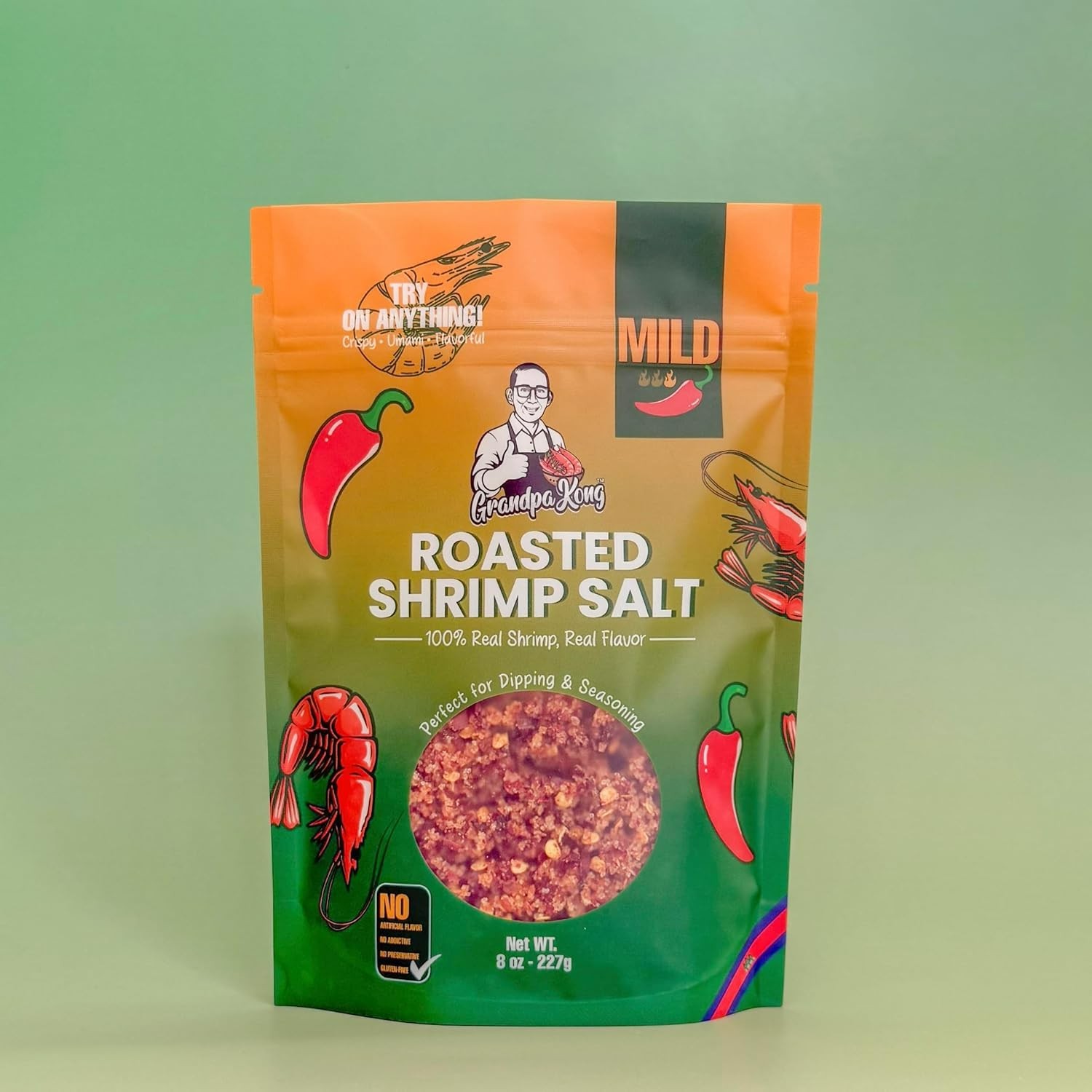 Mild Shrimp & Chili Salt – Elevate Dishes with Authentic Cambodian Crunch, 8 oz