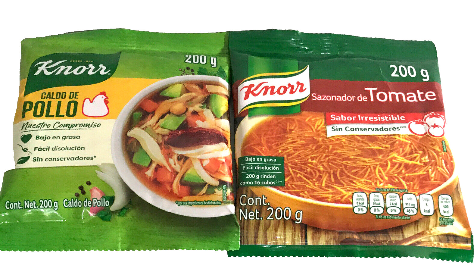 2-Pk Knorr Caldo De Pollo & Tomate Sazonador 🇲🇽 Chicken Broth Seasoning Powder