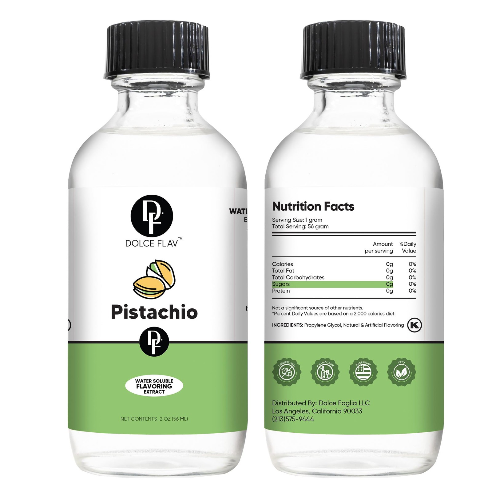 Pistachio Extract – 2 Ounce Water-Soluble Kosher, Sugar-Free, Concentrated Nu…