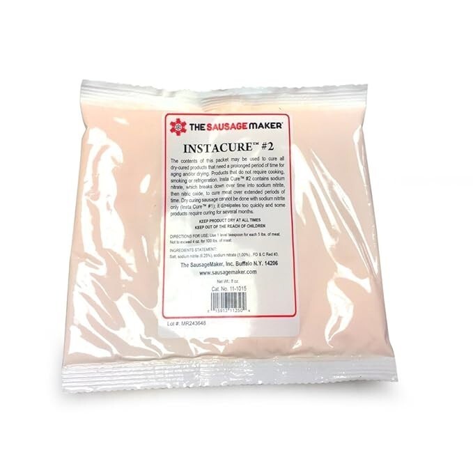 Insta Cure #2 Pink Curing Salt Prague Powder For Dry Curing Meat,Salami,Ham 8oz