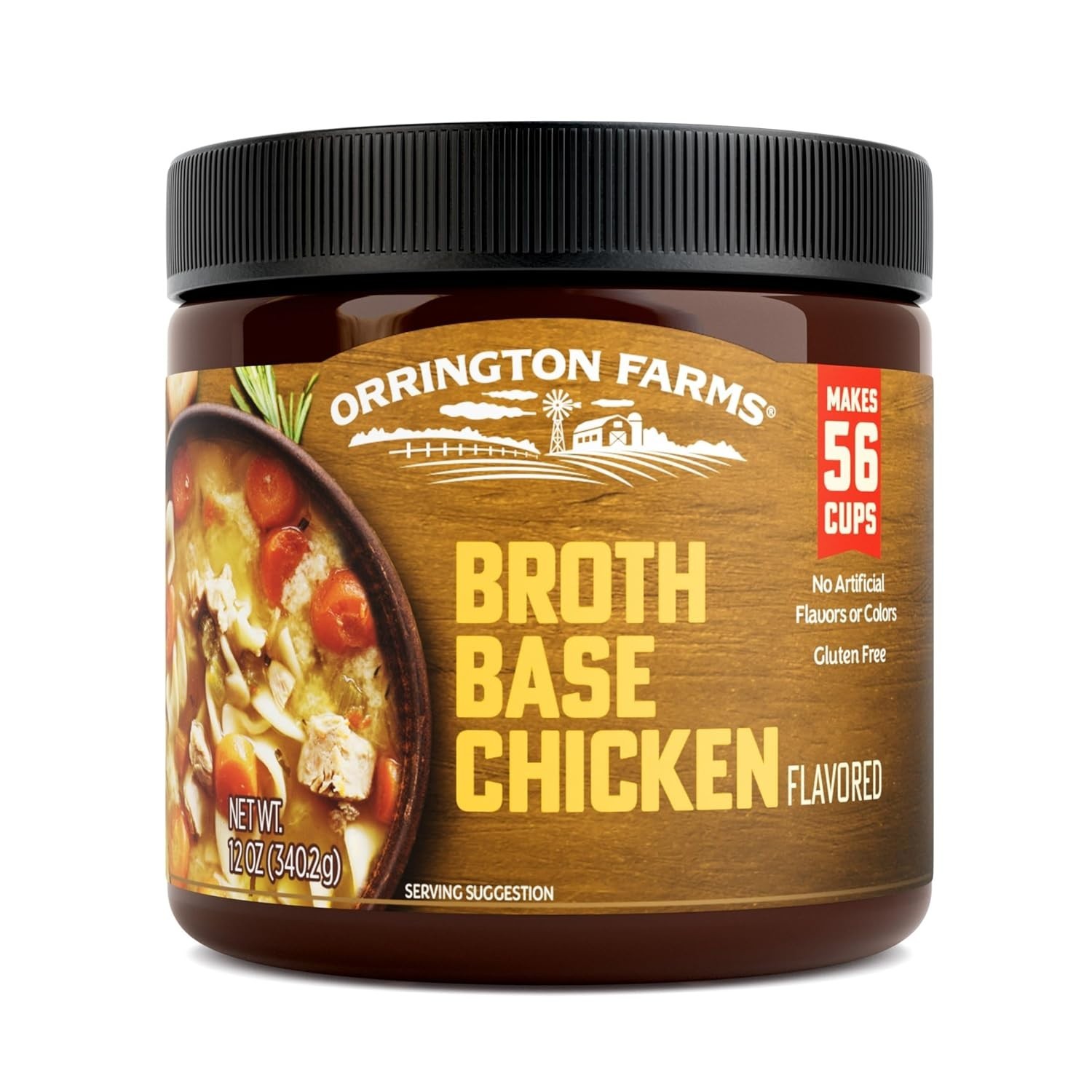 Easy-to-Use Chicken Broth Base – 12 oz Jar, No MSG Added, Quick Flavor Boost