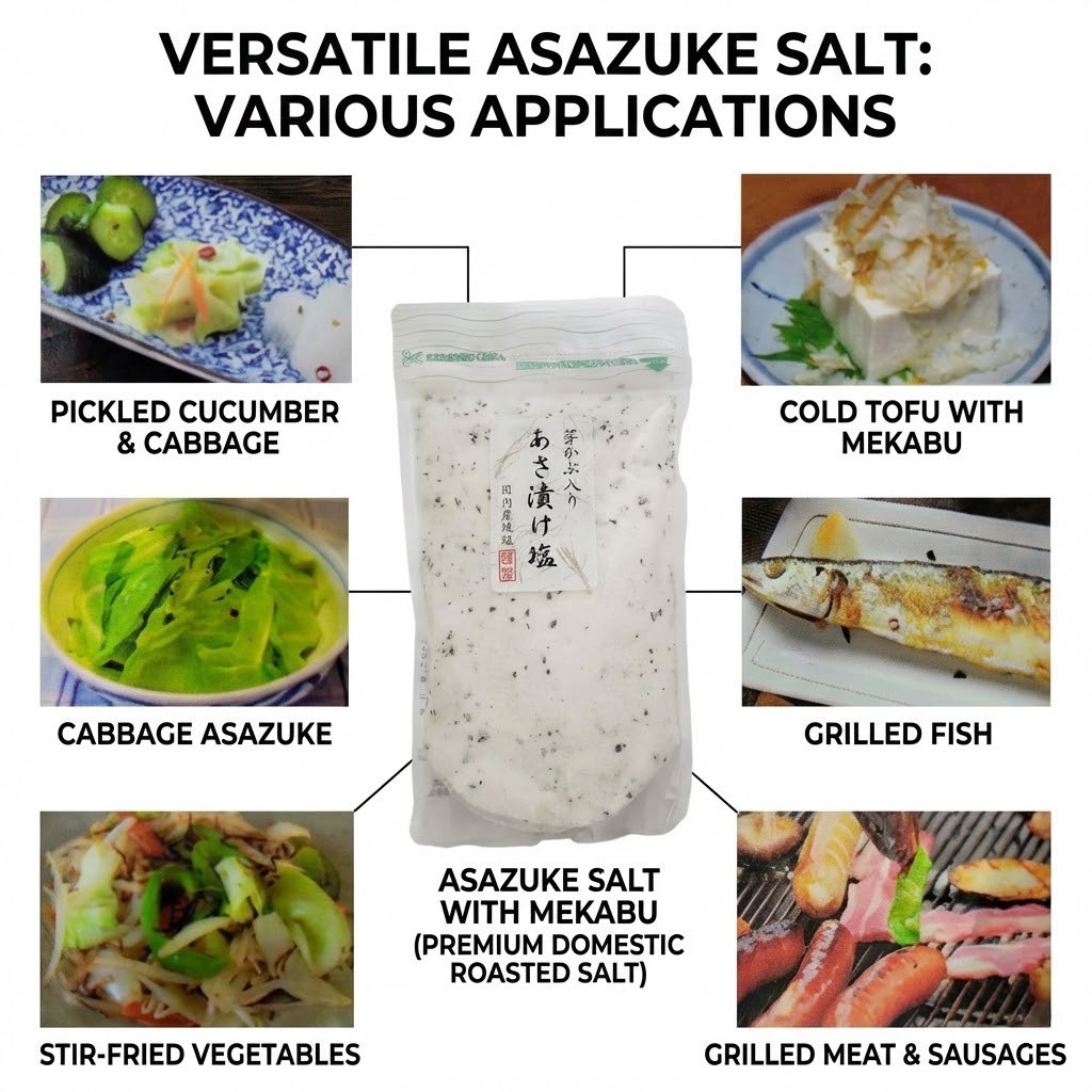 Japanese Asazuke Pickling Salt with Mekabu Seaweed 280g x 2 Set Instant Mix