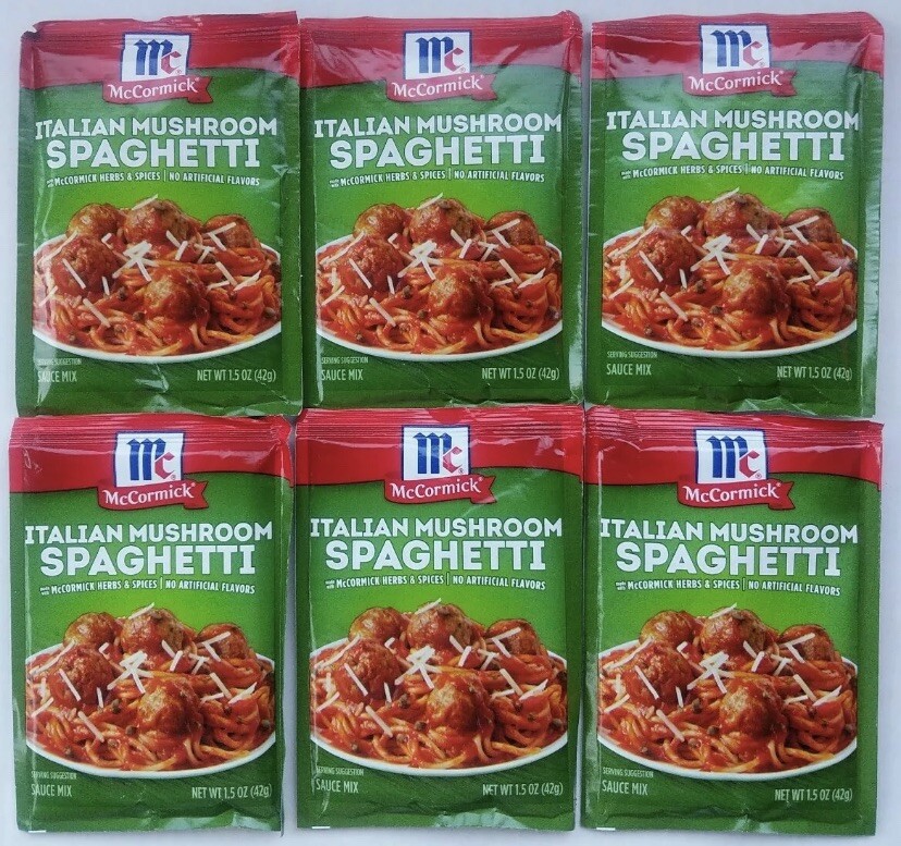 6 McCormick Spaghetti Sauce Italian Mushroom FREE FAST SHIP
