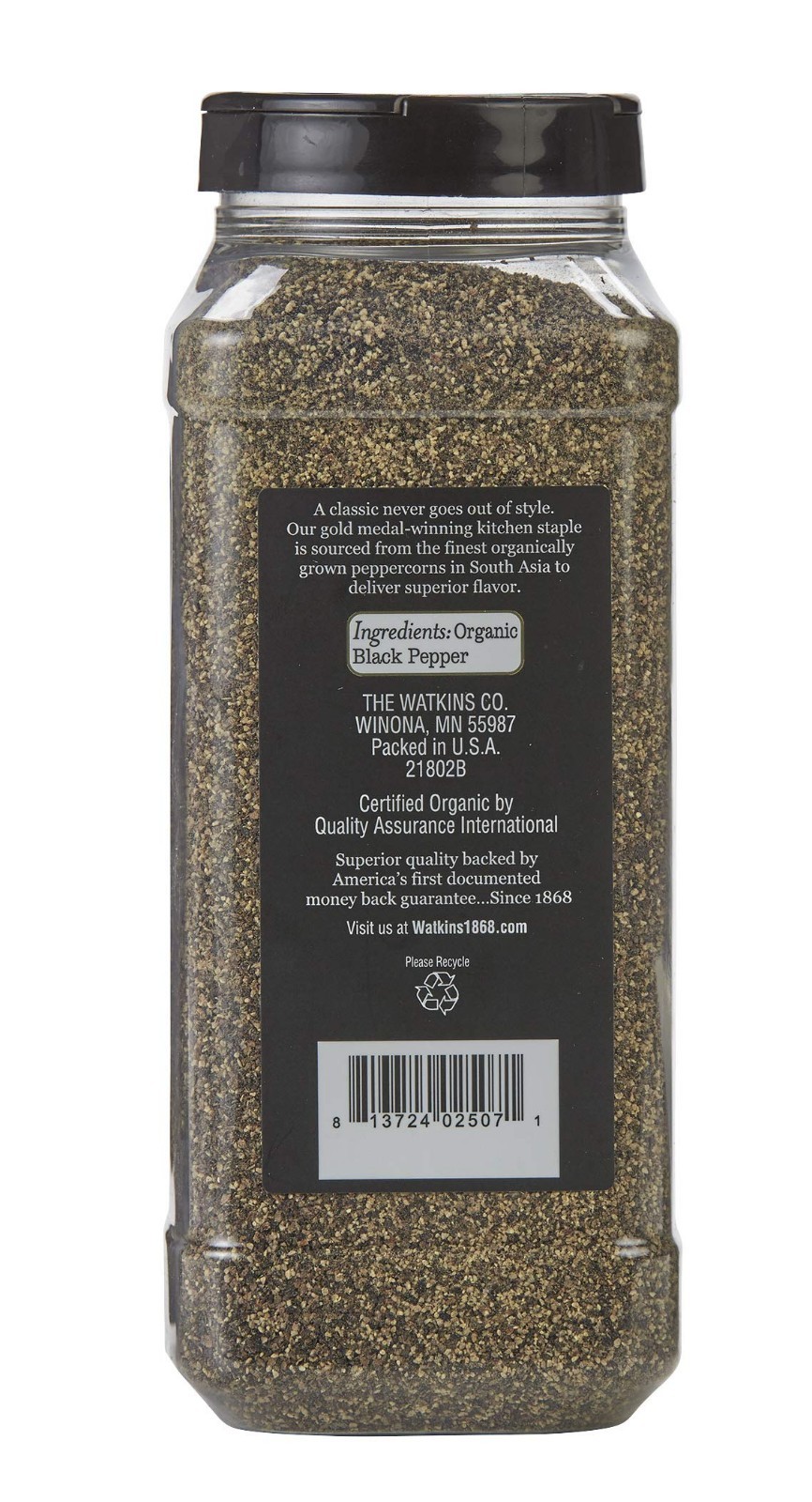 Organic Ground Black Pepper – Gourmet Spice, Bulk Food Service Size, 15.7 oz