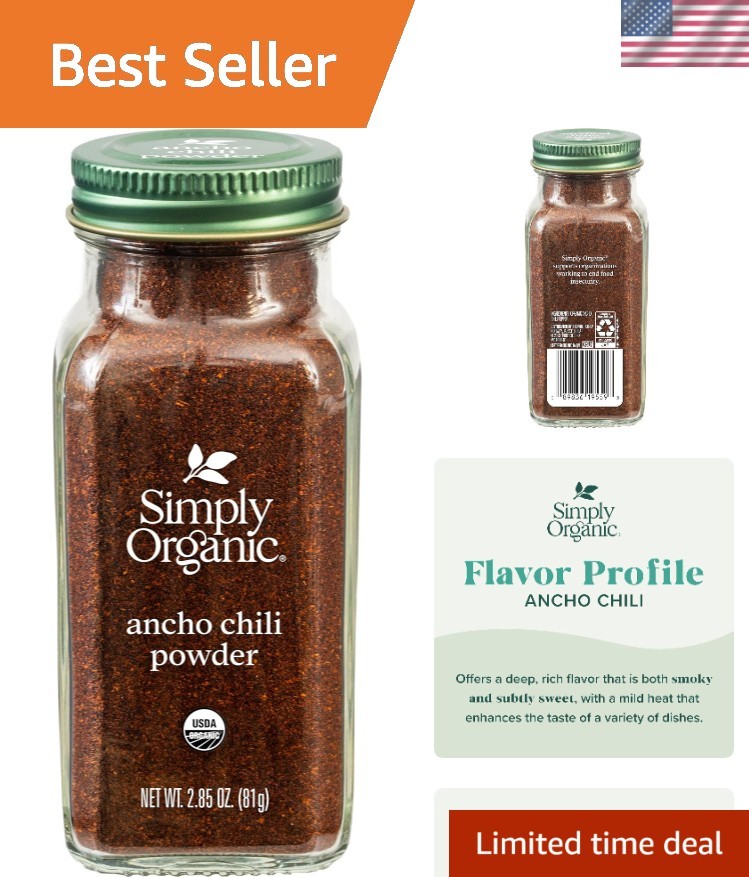 Certified Organic Ancho Chili Powder, 2.85 oz – Flavorful & Ethically Sourced