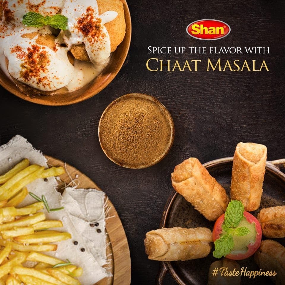 Shan – Chaat Masala Seasoning Mix (100g) – Spice Packets for Tangy Pack of 3