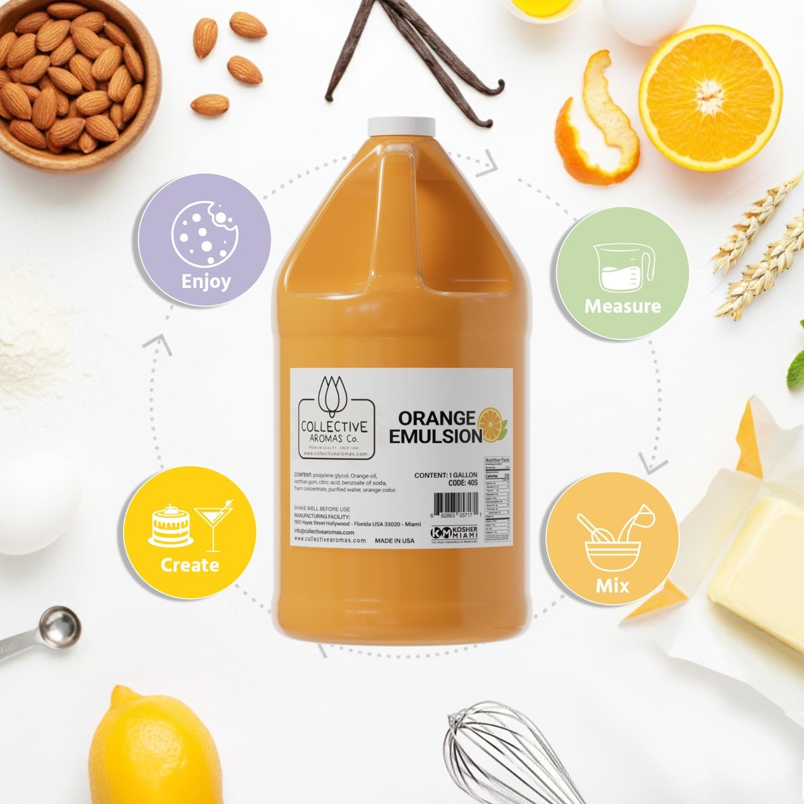 Concentrated Orange Emulsion Flavoring for Baking, Cakes, Cookies & Desserts – 1