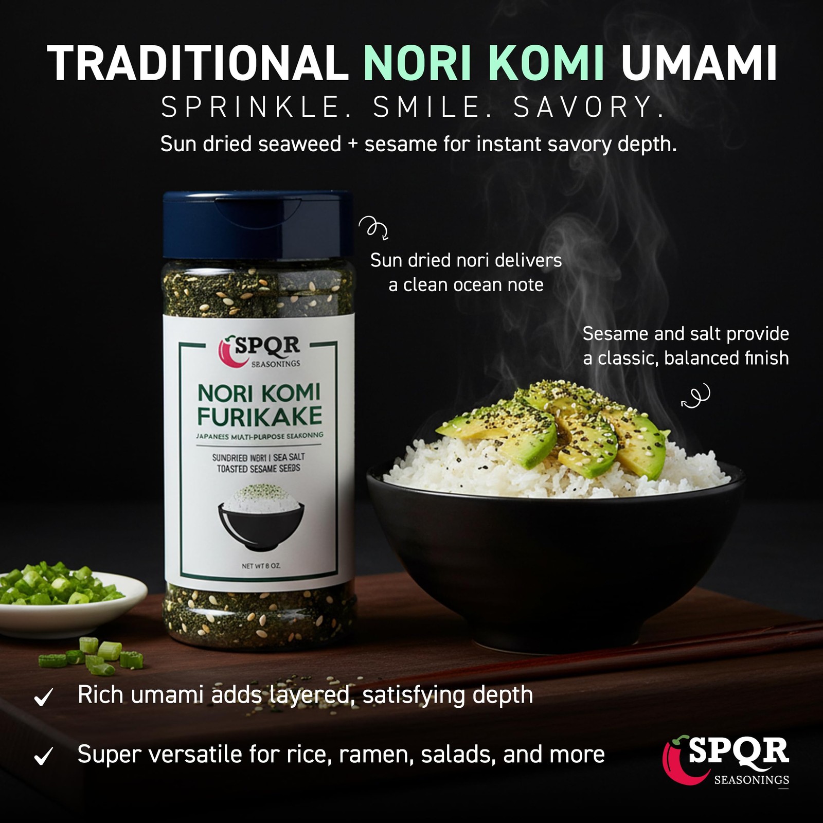 Nori Komi Furikake Multi-Purpose Rice Seasoning XL 8 oz. 8 Ounce (Pack of 1)