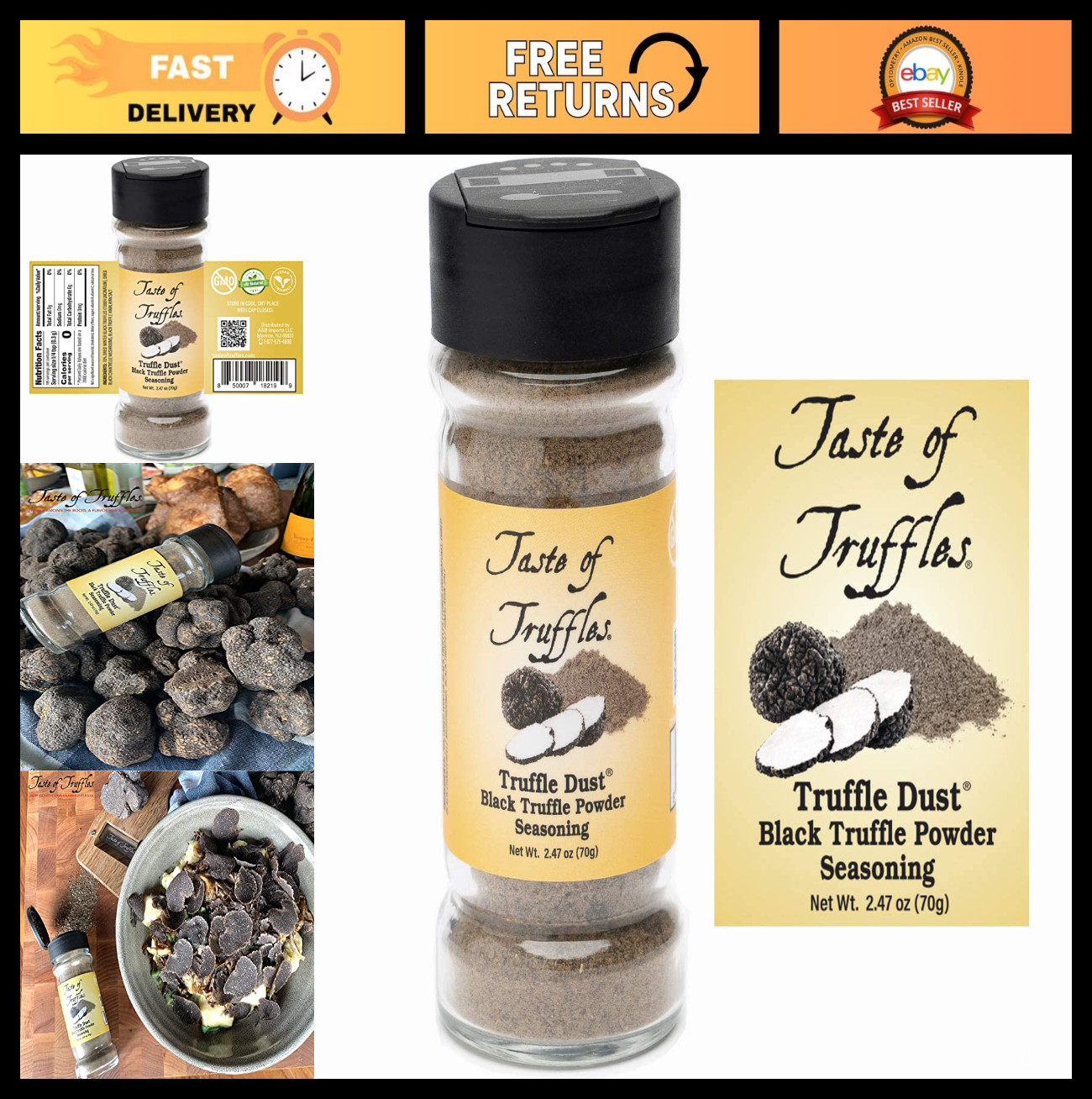 Gourmet Truffle Dust Seasoning – Vegan Mushroom Powder, 2.47oz (70g)