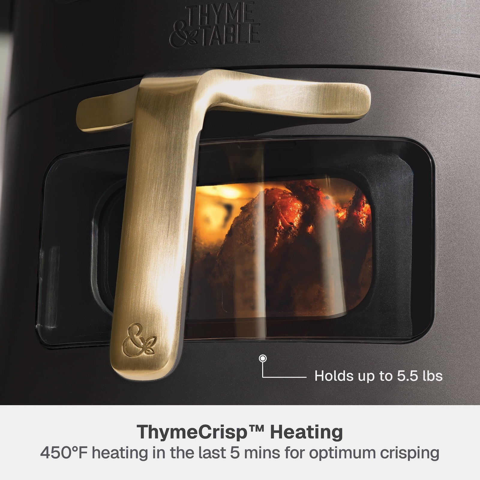 6QT Air Fryer with Thymecrisp™ Ceramic Nonstick Basket Slate Grey