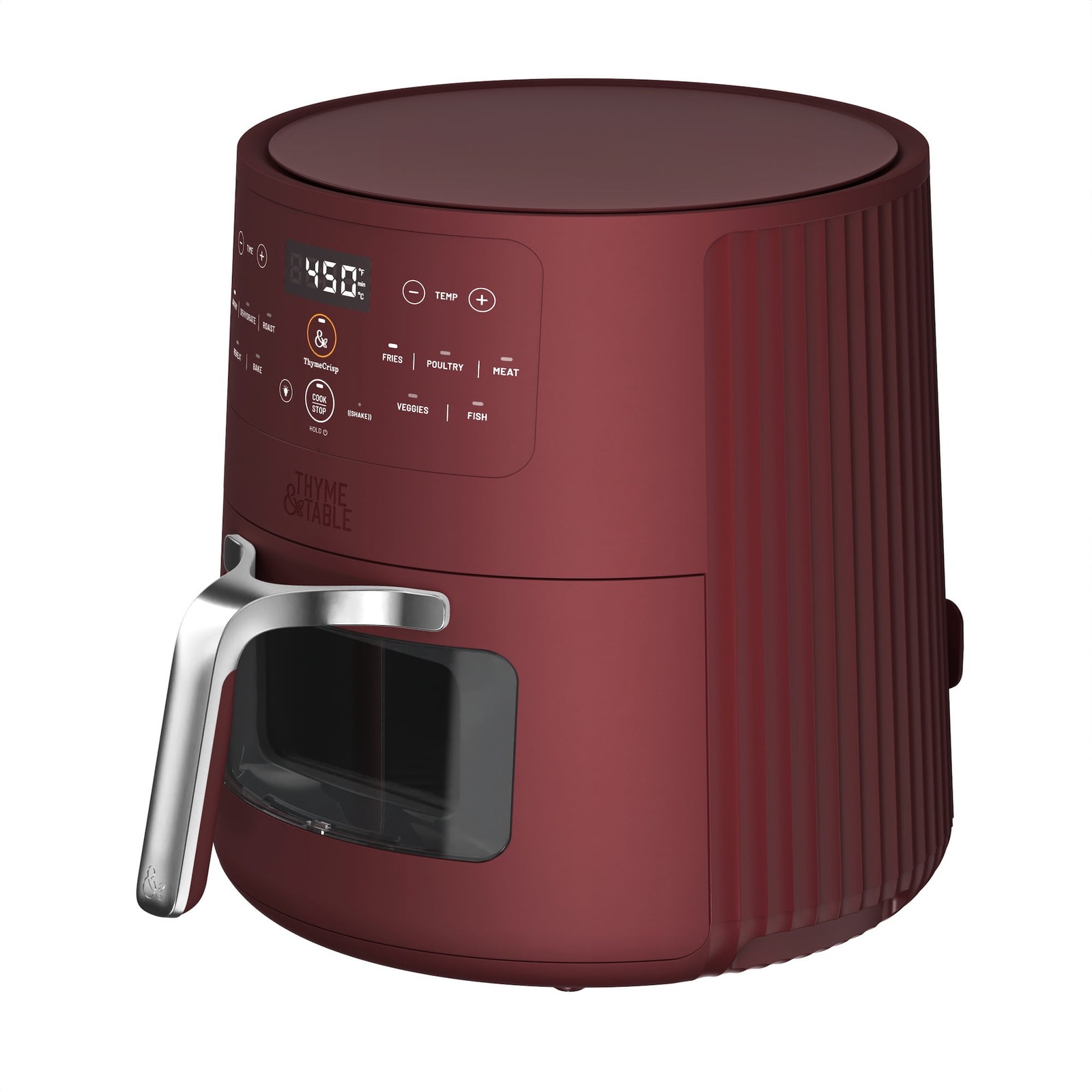 6QT Air Fryer with Thymecrisp™ Ceramic Nonstick Basket Cabernet Red