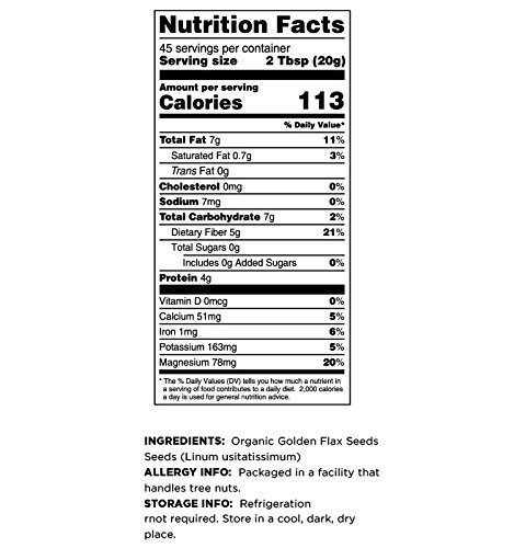Organic Golden Flax Seeds, 2 Lbs Fiber | Protein | Omega Fats