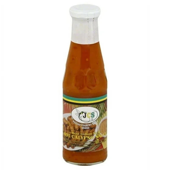 6 Pack JCS Jamaican Country Style Hot Calypso Sauce, West Indian Style, 11.5 oz
