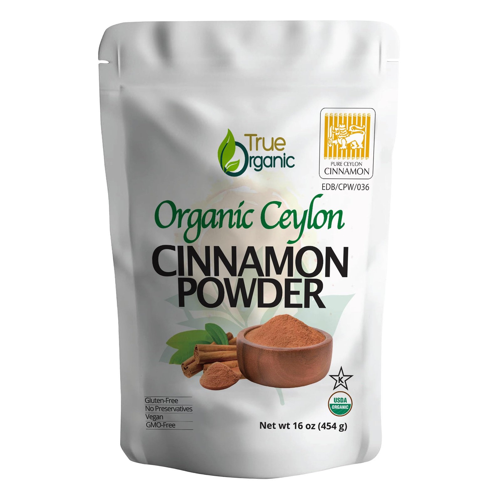 Pure Ceylon Cinnamon Powder, 1 lb, Premium Grade, Gluten Free, USDA & Kosher …