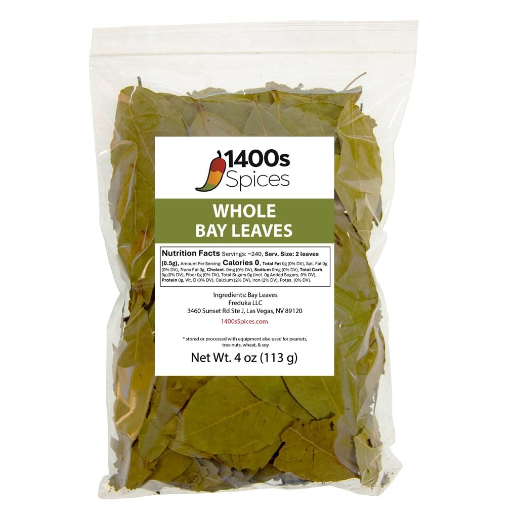 4oz Bay Leaves Semi Selected, Whole & Broken Dried Leaf, 4 Ounce (Pack of 1)